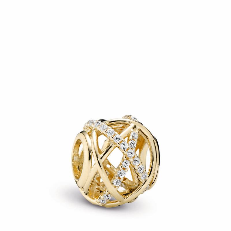 Pandora Galaxy Charm Ireland - Yellow Gold 14 K/Cubic Zirconia - 467081UBQ